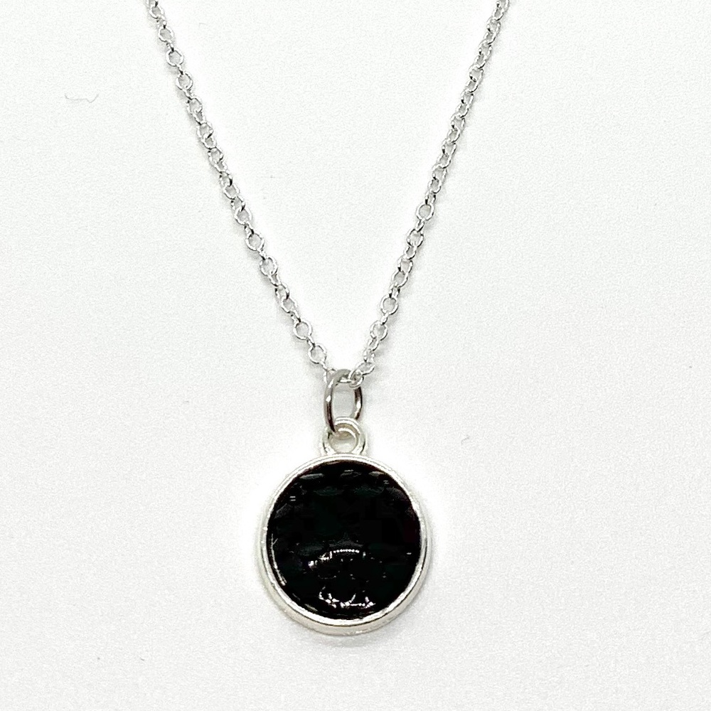 925 Black Mermaid Scale Pendant Necklace